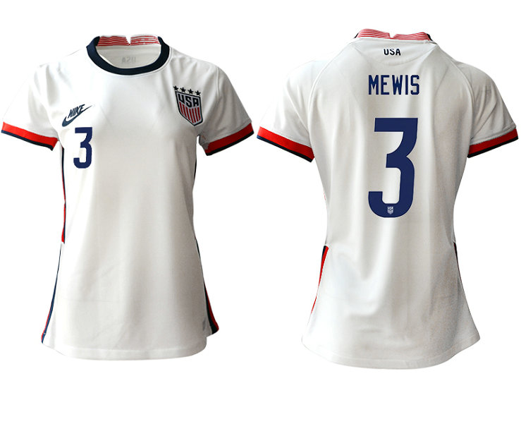 Womens USA #3 Mewis Home Jersey
