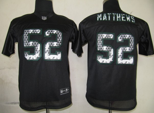 YOUTH Green Bay Packers 52 matthews Black United Sideline Jersey