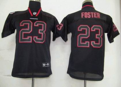 YOUTH Houston Texans 23 Foster Black Lights Out BLACK Jerseys