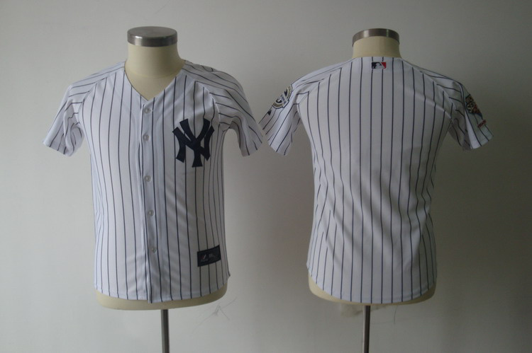 YOUTH New York Yankees blank 2009 World Series Patches WHITE