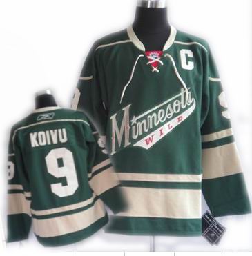 YOUTH jerseys Minnesota Wild 9# KOIVU green