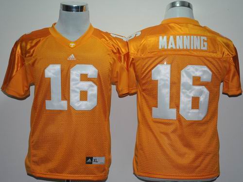 YOUTH ncaa Tennessee Volunteers #16 Peyton Manning Orange Football Jersey