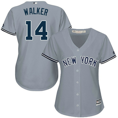 Yankees #14 Neil Walker Grey Road Women's Stitched MLB Jersey_1