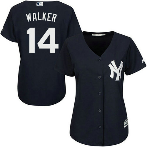 Yankees #14 Neil Walker Navy Blue Alternate Women's Stitched MLB Jersey_1