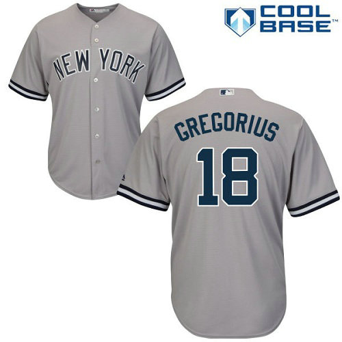 Yankees #18 Didi Gregorius Grey Cool Base Stitched Youth MLB Jersey