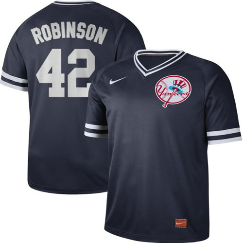 Yankees #42 Jackie Robinson Navy Authentic Cooperstown Collection Stitched Baseball Jersey
