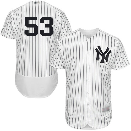 Yankees #53 Zach Britton White Strip Flexbase Authentic Collection Stitched Baseball Jersey