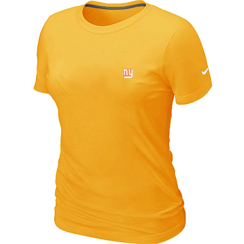 York Giants Sideline Chest embroidered logo women's T-Shirt yellow