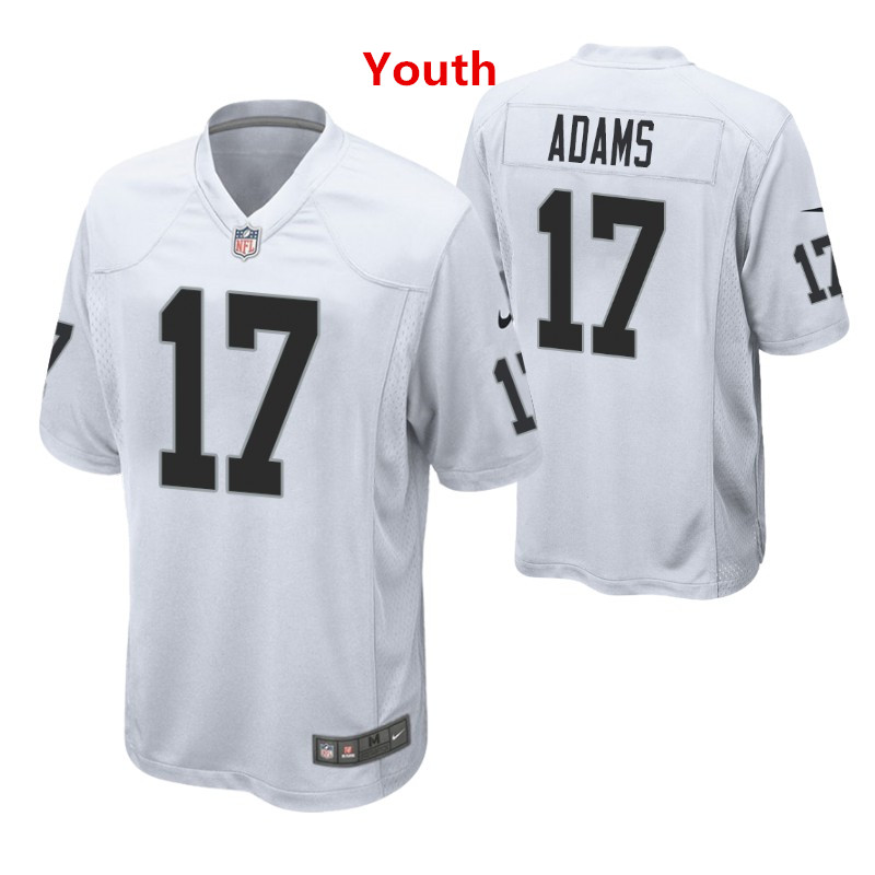 Youth  Las Vegas Raiders #17 Davante Adams White Vapor Limited Stitched Jersey 