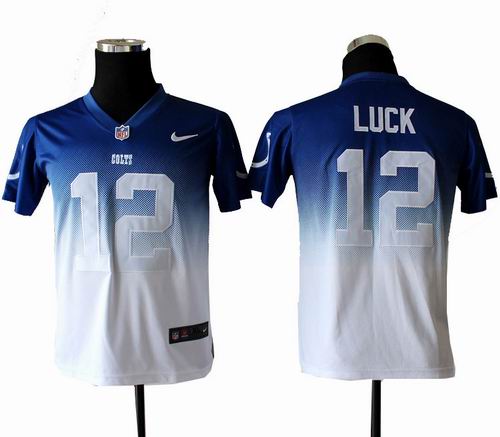 Youth  Nike Indianapolis Colts 12 Andrew Luck Elite Drift II Fashion Jersey