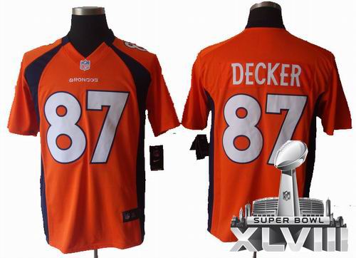 Youth 2012 Nike Denver Broncos 87# Eric Decker orange game 2014 Super bowl XLVIII(GYM) Jersey