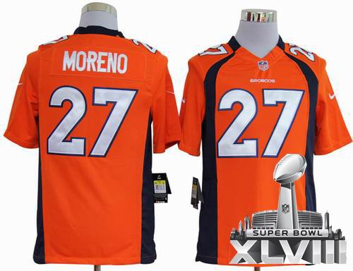 Youth 2012 nike Denver Broncos #27 Knowshon Moreno orange game 2014 Super bowl XLVIII(GYM) Jersey
