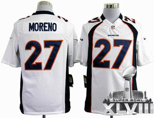 Youth 2012 nike Denver Broncos #27 Knowshon Moreno white game 2014 Super bowl XLVIII(GYM) Jersey