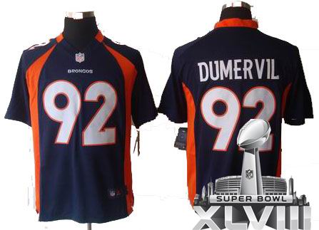 Youth 2012 nike Denver Broncos #92 Elvis Dumervil blue game 2014 Super bowl XLVIII(GYM) Jersey