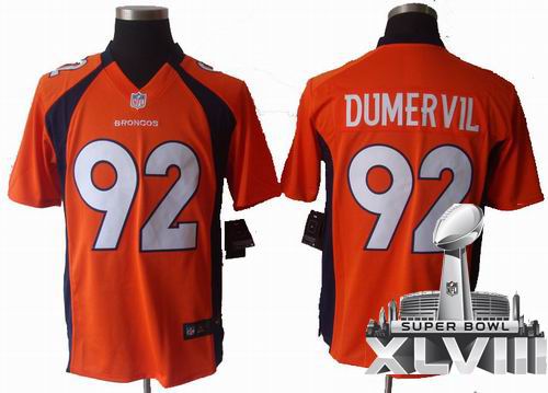 Youth 2012 nike Denver Broncos #92 Elvis Dumervil orange game 2014 Super bowl XLVIII(GYM) Jersey
