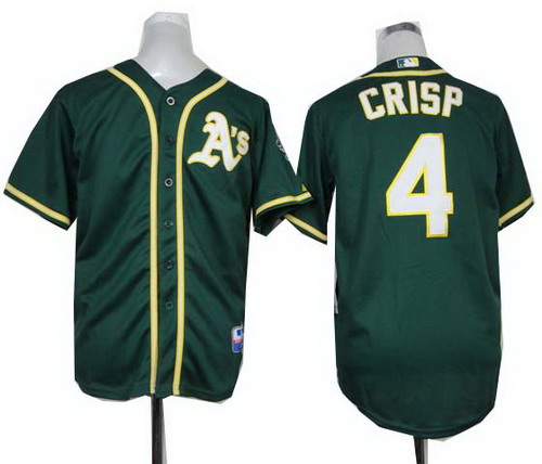 Youth 2014 Oakland Athletics #4 Coco Crisp green cool base Jersey