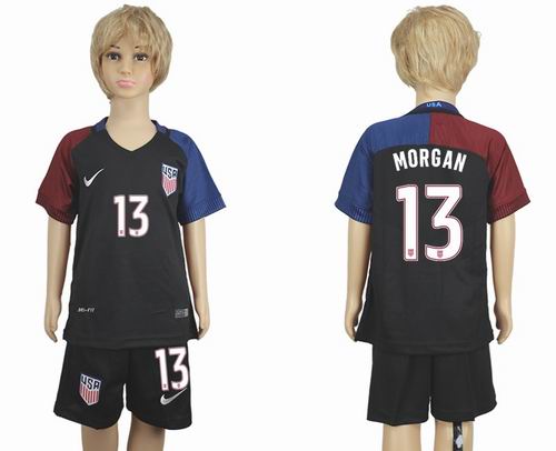 Youth 2016-2017 United States #13 morgan away soccer jerseys