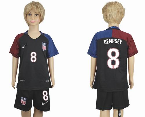 Youth 2016-2017 United States #8 dempsey away soccer jerseys