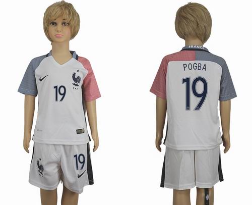 Youth 2016 European Cup series France Away #19 Pogba Soccer Jerseys