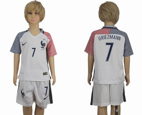 Youth 2016 European Cup series France Away #7 Griezmann Soccer Jerseys