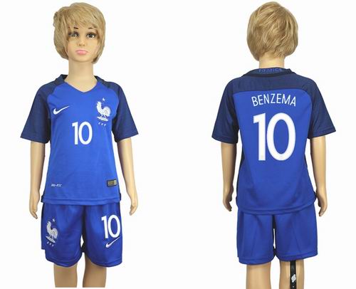 Youth 2016 European Cup series France home #10 benzema Soccer Jerseys