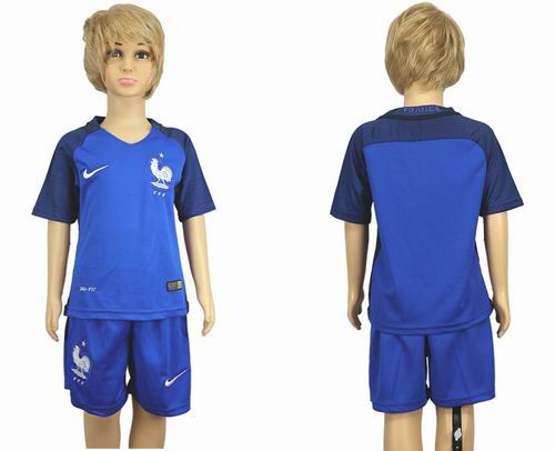 Youth 2016 European Cup series France home blank Soccer Jerseys