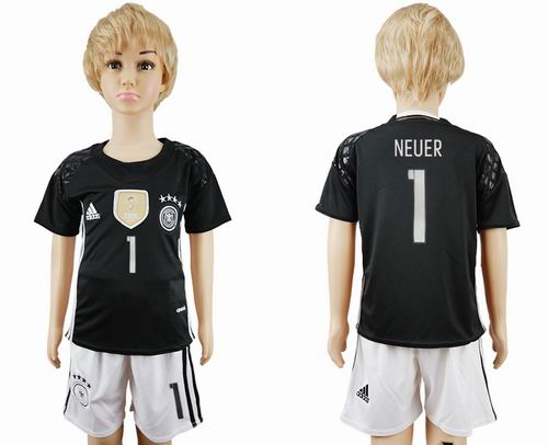 Youth 2016 European Cup series Germany away #1 neuer goalkeeper soccer jerseys
