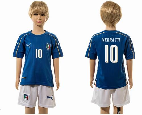 Youth 2016 European Cup series Italy home #10 verratti  Soccer Jerseys
