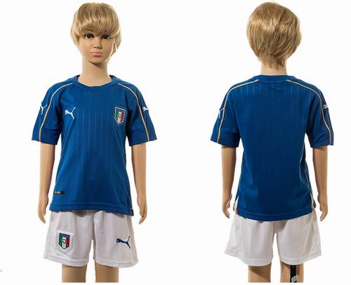 Youth 2016 European Cup series Italy home blank Soccer Jerseys