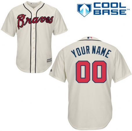 Youth's Atlanta Braves Alternate Cream Cool Base Stitched Baseball Jersey