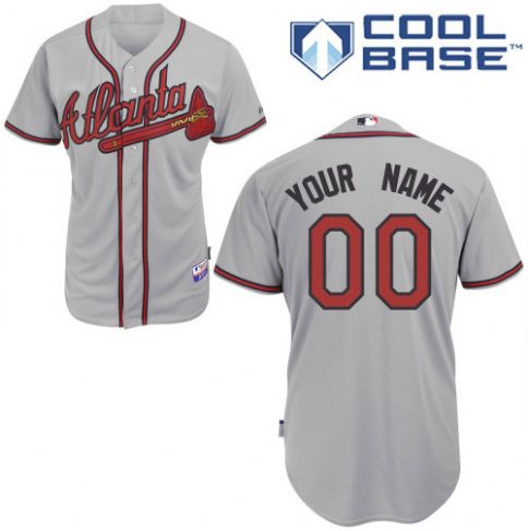 Youth's Atlanta Braves Grey Customized Authentic Jersey