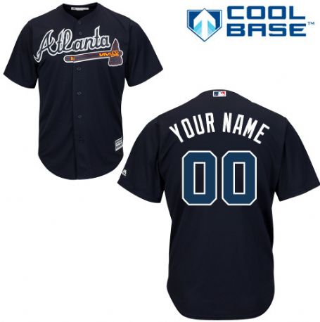 Youth's Atlanta Braves Navy Blue Customized Authentic Jersey