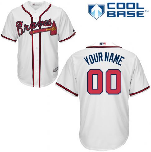 Youth's Atlanta Braves White Customized Authentic Jersey