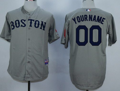 Youth's Boston Red Sox Customized Gray MLB Cool Base Jersey