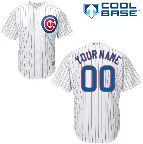 Youth's Chicago Cubs White Customized Jersey