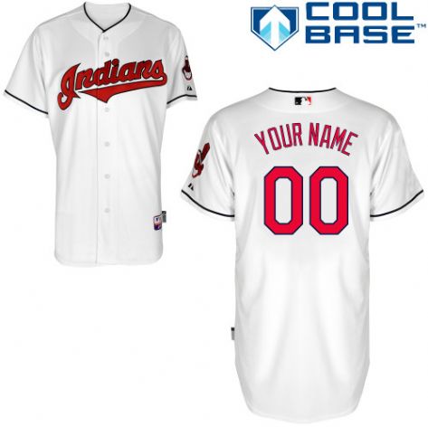 Youth's Cleveland Indians Home White Customized Jersey