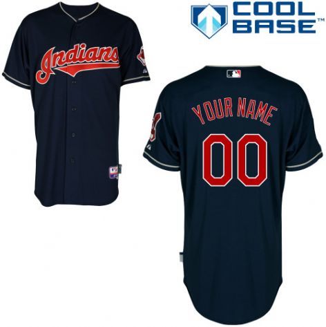 Youth's Cleveland Indians Navy Blue Customized Jersey