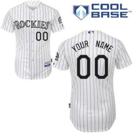 Youth's Colorado Rockies Home White Customized Jersey