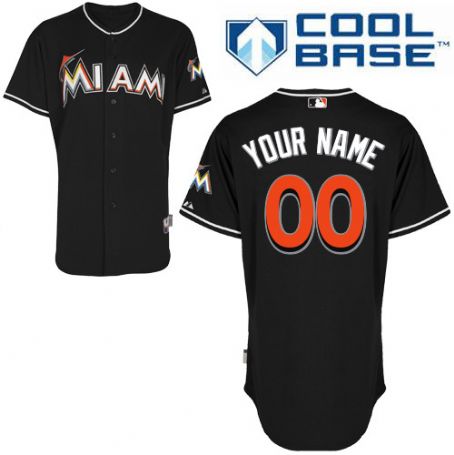 Youth's Miami Marlins Black Customized Jersey