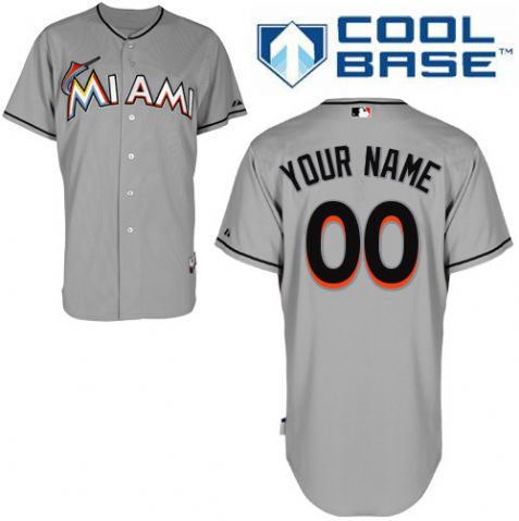 Youth's Miami Marlins Gray Customized Jersey