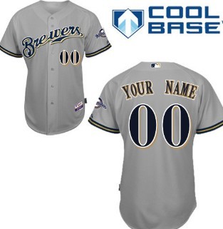 Youth's Milwaukee Brewers Customized Gray Jersey