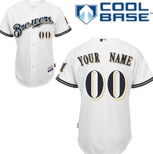Youth's Milwaukee Brewers Customized White Jersey