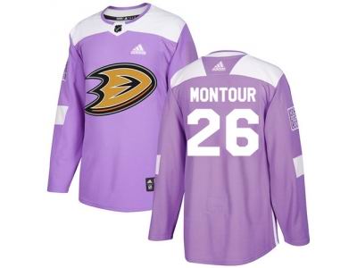 Youth Adidas Anaheim Ducks #26 Brandon Montour Purple Authentic Fights Cancer Stitched NHL Jersey