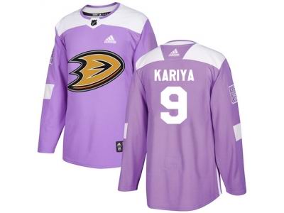 Youth Adidas Anaheim Ducks #9 Paul Kariya Purple Authentic Fights Cancer Stitched NHL Jersey