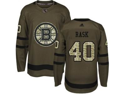 Youth Adidas Boston Bruins #40 Tuukka Rask Green Salute to Service Jersey
