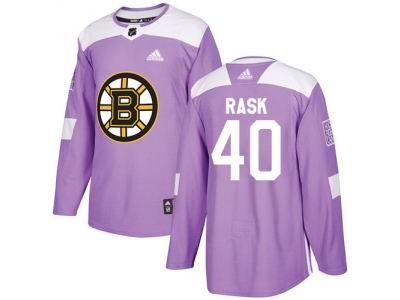 Youth Adidas Boston Bruins #40 Tuukka Rask Purple Authentic Fights Cancer Stitched NHL Jersey