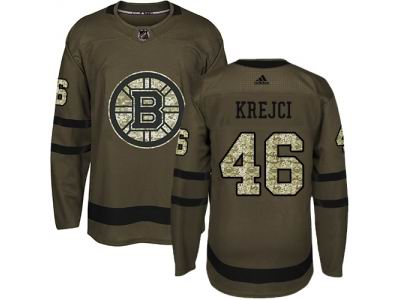 Youth Adidas Boston Bruins #46 David Krejci Green Salute to Service Jersey