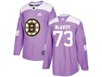 Youth Adidas Boston Bruins #73 Charlie McAvoy Purple Authentic Fights Cancer Stitched NHL Jersey