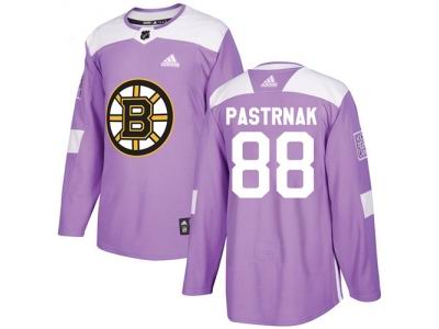 Youth Adidas Boston Bruins #88 David Pastrnak Purple Authentic Fights Cancer Stitched NHL Jersey
