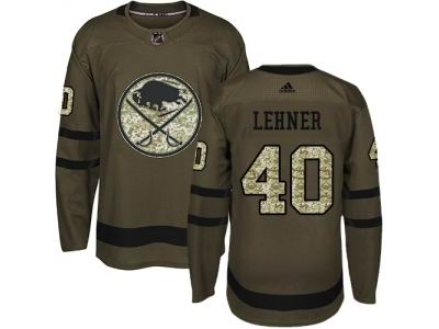Youth Adidas Buffalo Sabres #40 Robin Lehner Green Salute to Service Jersey